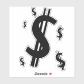 Dollar-symbool Sticker (Vel)