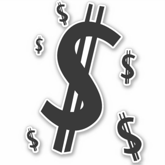 Dollar-symbool Sticker (Voorkant)