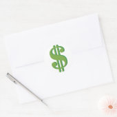 Dollar, teken, 3D Ronde Sticker (Envelop)