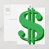 $ dollar-teken briefkaart (Voorkant / Achterkant)