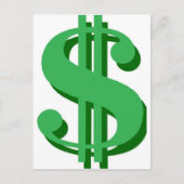 $ dollar-teken briefkaart (Voorkant)