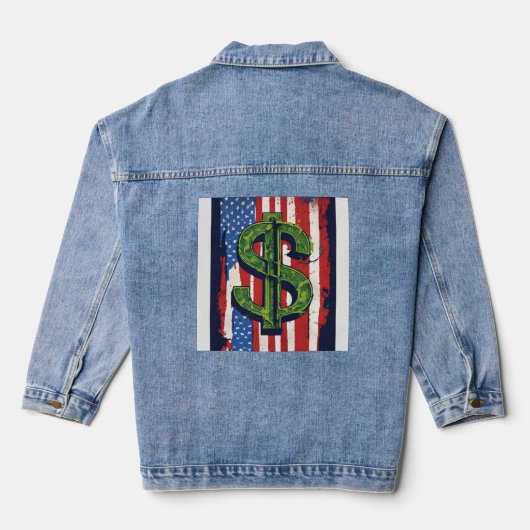 Dollar-teken Denim Jacket (Achterkant)
