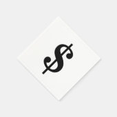 Dollar-teken | Eenvoudig klassiek alfabet Servet (Hoek)