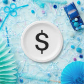 Dollar-teken | Eenvoudig modern alfabet Papieren Bordje (Feest)