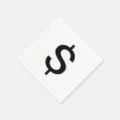Dollar-teken | Eenvoudig modern alfabet Servetten (Hoek)