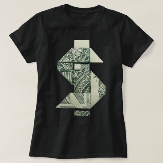 Dollar teken Geld Origami Cash T-shirt (Design voorkant)