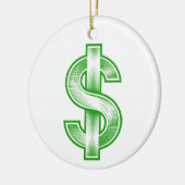 Dollar-teken Geldsymbool Keramisch Ornament (Links)