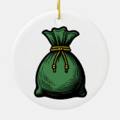 Dollar-teken Geldsymbool Keramisch Ornament (Achterkant)