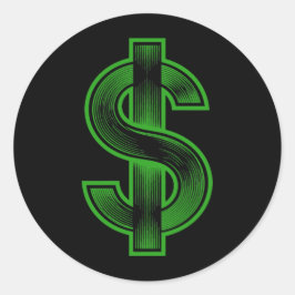 Dollar-teken Geldsymbool Ronde Sticker