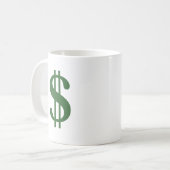 Dollar-teken Koffiemok (Voorkant links)