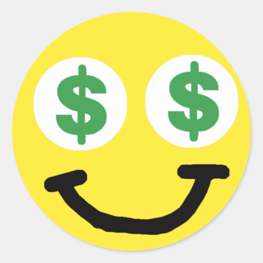 Dollar Teken Ogen Sticker (Voorkant)