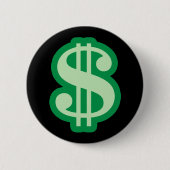 Dollar-teken Ronde Button 5,7 Cm (Voorkant)