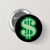 Dollar-teken Ronde Button 5,7 Cm (Voorkant /achterkant)