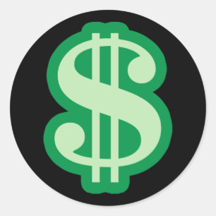 Dollar-teken Ronde Sticker