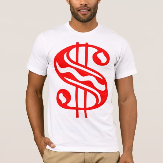 Dollar-teken - rood t-shirt (Voorkant)