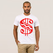 Dollar-teken - rood t-shirt (Voorkant volledig)