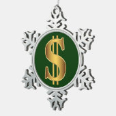 Dollar-teken Tin Sneeuwvlok Ornament (Rechts)
