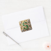 Dollar-teken vierkante sticker (Envelop)