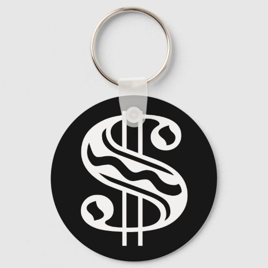 Dollar-teken - Wit Sleutelhanger (Voorkant)