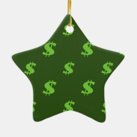 Dollar-tekenpatroon Keramisch Ornament (Achterkant)