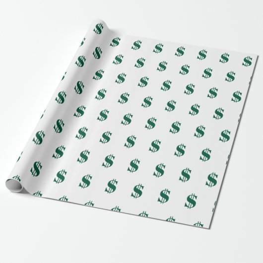 Dollar Tekens Cadeaupapier (Uitgerold)