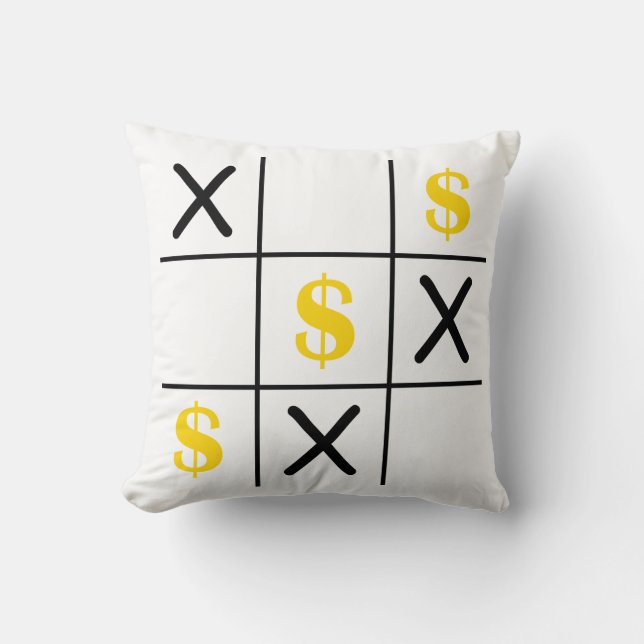 Dollar Tic Tac Toe Kussen (Voorkant)