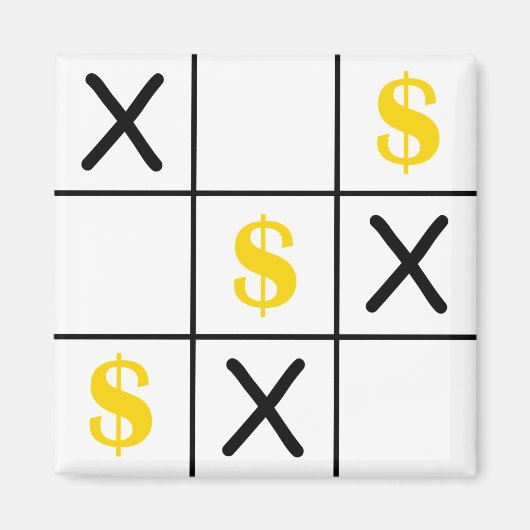 Dollar Tic Tac Toe Magneet (Voorkant)