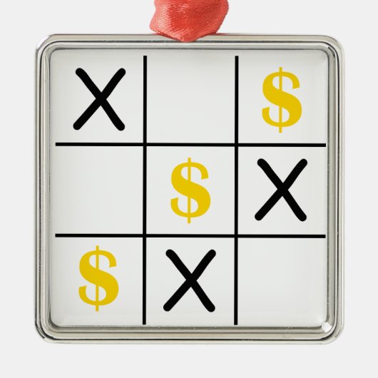Dollar Tic Tac Toe Metalen Ornament (Voorkant)