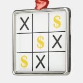 Dollar Tic Tac Toe Metalen Ornament (Links)
