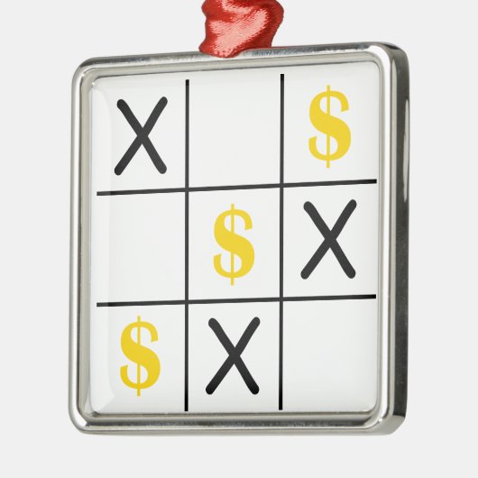 Dollar Tic Tac Toe Metalen Ornament (Links)