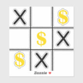 Dollar Tic Tac Toe Sticker (Vel)