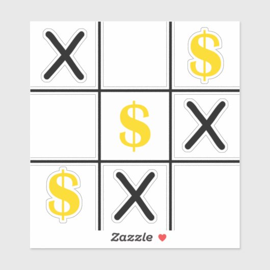 Dollar Tic Tac Toe Sticker (Vel)