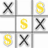 Dollar Tic Tac Toe Sticker (Voorkant)