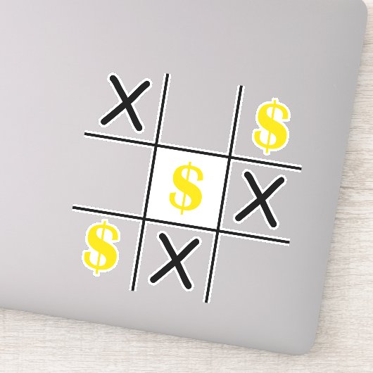 Dollar Tic Tac Toe Sticker (Detail)