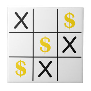 Dollar Tic Tac Toe Tegeltje