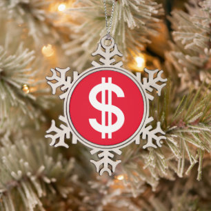 Dollar Tin Sneeuwvlok Ornament