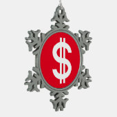 Dollar Tin Sneeuwvlok Ornament (Links)