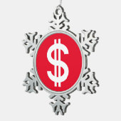Dollar Tin Sneeuwvlok Ornament (Rechts)