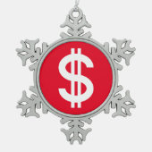 Dollar Tin Sneeuwvlok Ornament (Voorkant)