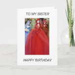 Dollar VOOR MIJN SISTER HAPPY BIRTHDAY-Kaart Kaart<br><div class="desc">Dolls in prachtige gekleurde jurken in een winkel in Athene,  Griekenland</div>