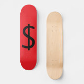 Dollar $ymbool persoonlijk skateboard (Voorkant)