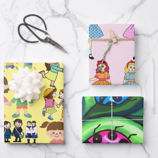 dollars children bff lady bugs cartoon art inpakpapier vel (Voorkant)