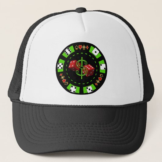 DOLLARS EN DICE POKER CHIP TRUCKER PET (Voorkant)