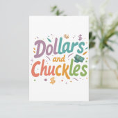 Dollars en grinniken kaart (Staand voorkant)