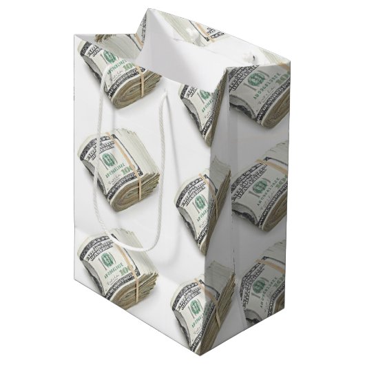 Dollars Medium Cadeauzakje (Voorkant Gekanteld)