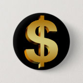 dollarsymbool ronde button 5,7 cm (Voorkant)