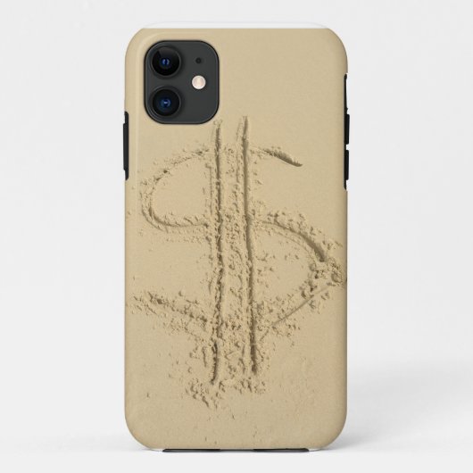 Dollarteken geschreven in zand Case-Mate iPhone case (Achterkant)