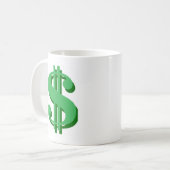 dollarteken koffiemok (Voorkant links)