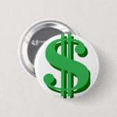 dollarteken ronde button 5,7 cm (Voorkant /achterkant)