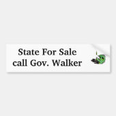 dollarteken, State for Salecall Gov. Walker Bumpersticker (Voorkant)